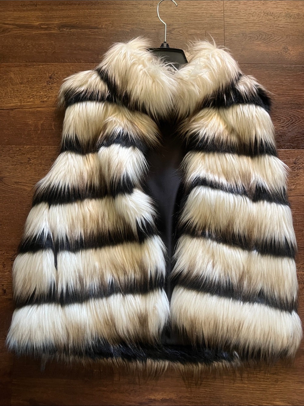 Brand new Gianni Bini Cream & Black Striped Teddy Vest
